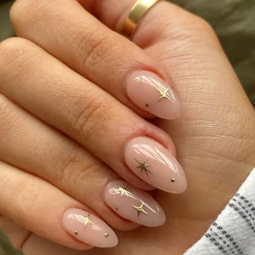 Stbisen Nude Pink Almond Press On Nails Medium, cute Fake