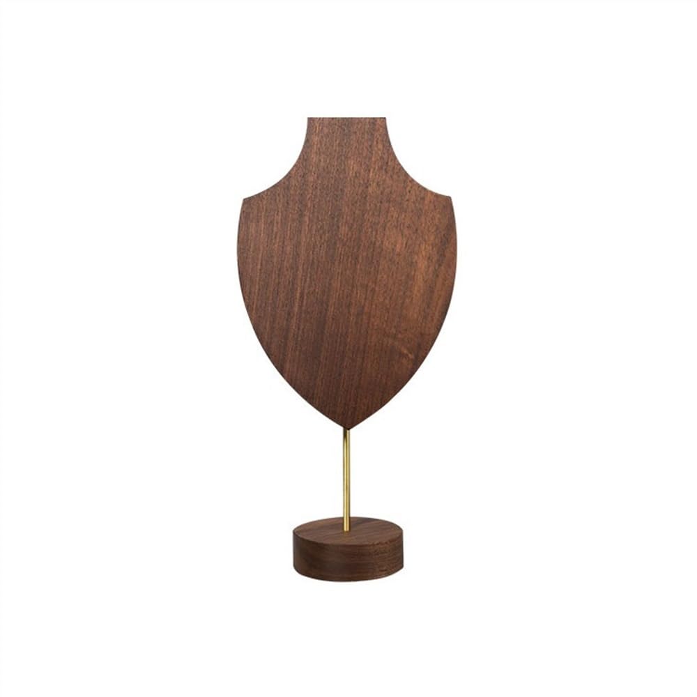 QINGGANG-0224 jewelry organizer Walnut Necklace Stand Model Half Shape Jewelry Stand Vertical Necklace Display Props Counter Ornaments for dressing table(Small)