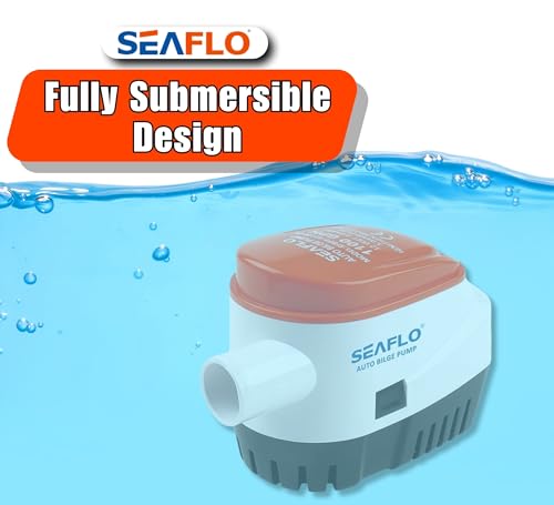Image of SEAFLO 06 Series Automatic Submersible Bilge Pump - 1100 GPH, 12V, 1-1 /8 inch inch Outlet, 4-Year Warranty! Built-In Float Switch, Snap-Off Strainer, Compact for Marine Boat Yacht, CE & Rohs Certified