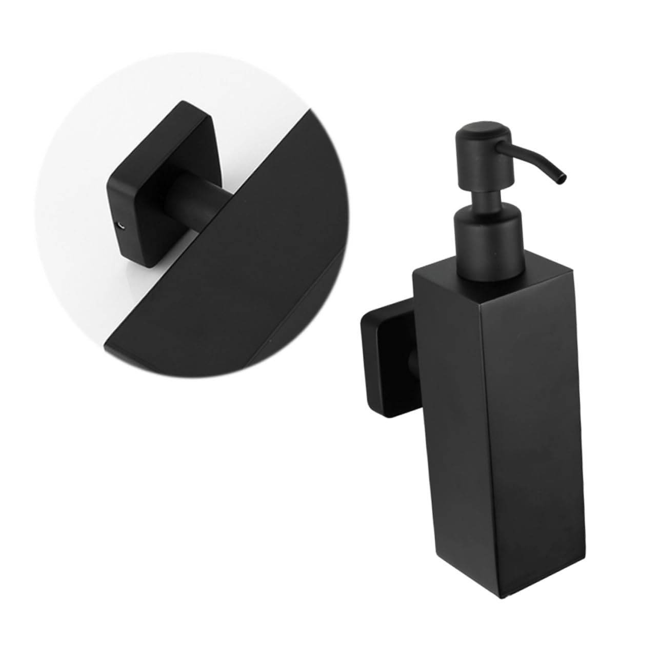 Wand Lotionpumpe 200ml aus Edelstahl Schwarz, Manueller Seifenspender