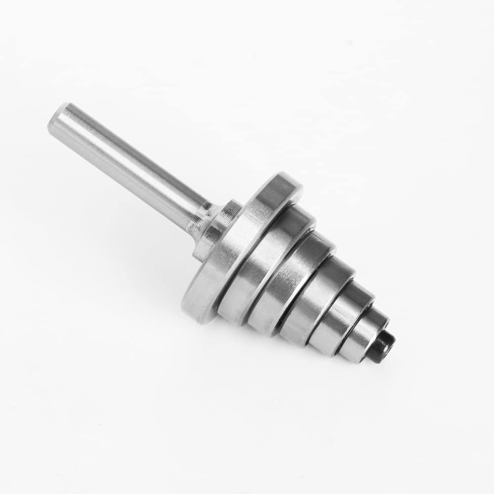 2PCS 1/4 Shank Rabbet Router Bit With 6 Bearings Adjustable Tenon Cutter Cemented Carbide Woodworking Bits