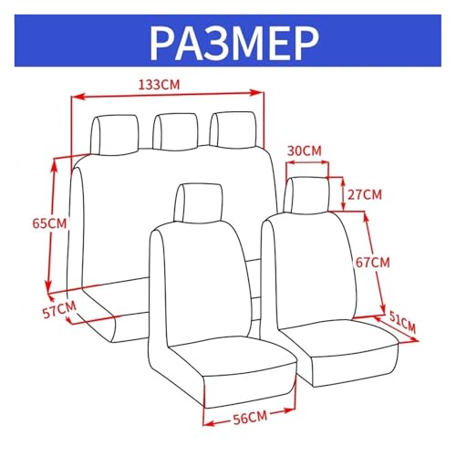 Car Fit for Seat Covers Black Fashions Sports Fit for Seat Covers PVC Fabric Car Fit for Seat Cover Universal Interior Accessories(5PCS Black) - Image 8