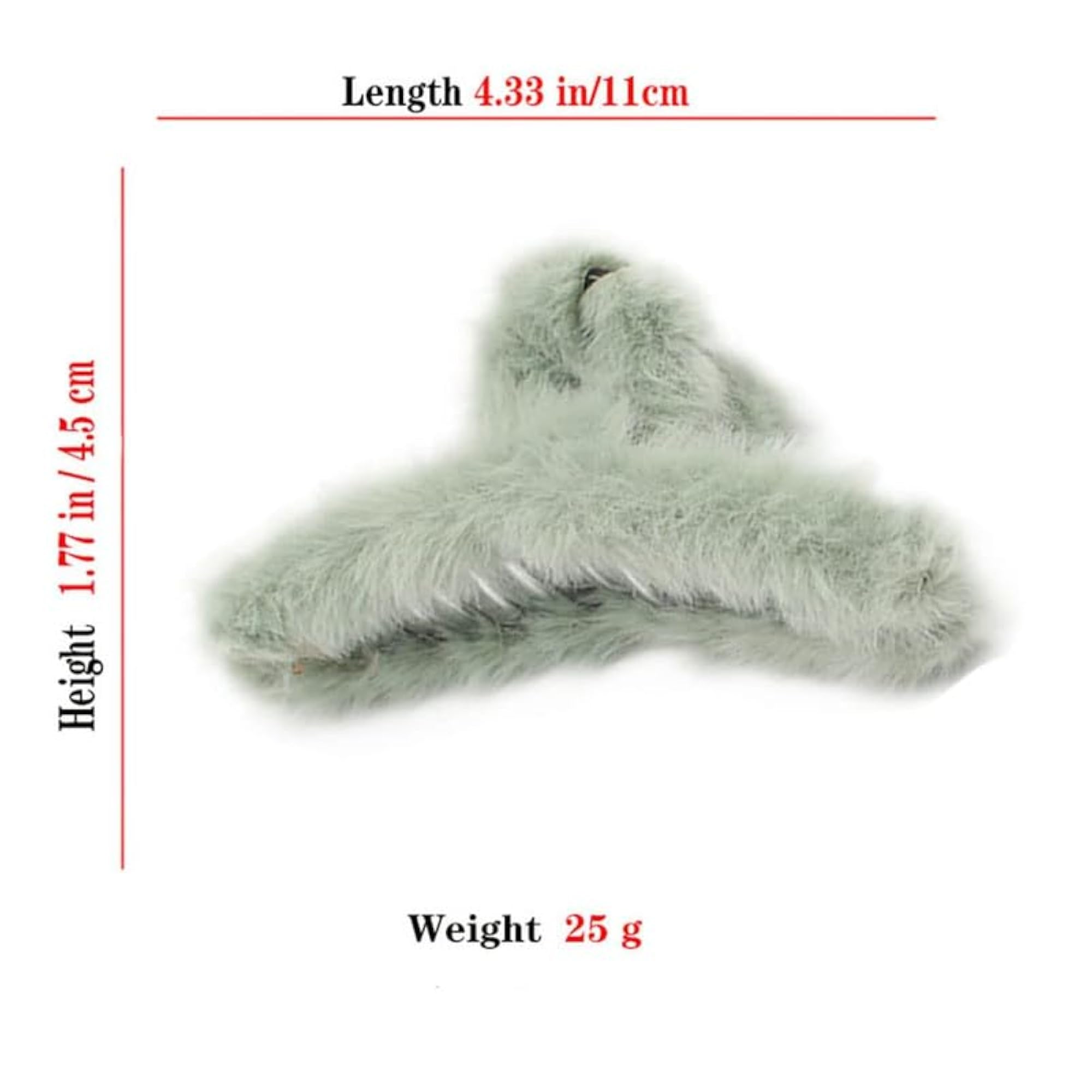 3 PCS Plush Soft Winter Hair Claw Clips for Women