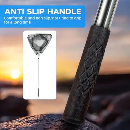 Image of Proberos 70 Inch Foldable Fishing Net with Extendable Aluminum Handle, Lightweight Portable Landing Net for Trout, Carp, Bass (Up to 2.5 kg), Ideal for Pond, River, Bank Fishing Accessories