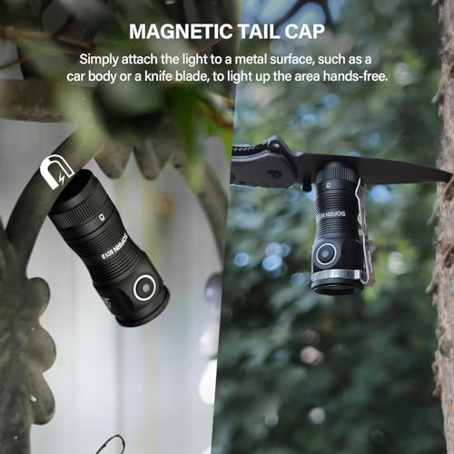 sofirn LED Small Flashlight USB C Rechargeable, SC13 Bright 1300 Lumens EDC Keychain Flashlights with IPX8 Waterproof, Portable Key Ring Mini Flash Light for Everyday Carry Camping Hiking