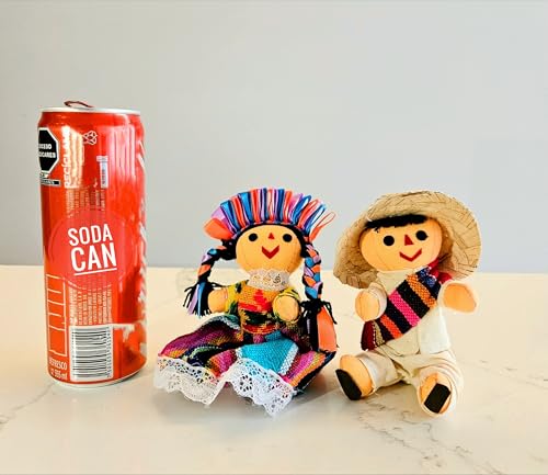 Muñecos de trapo artesanales mexicanos 5 pulg miniatura 3