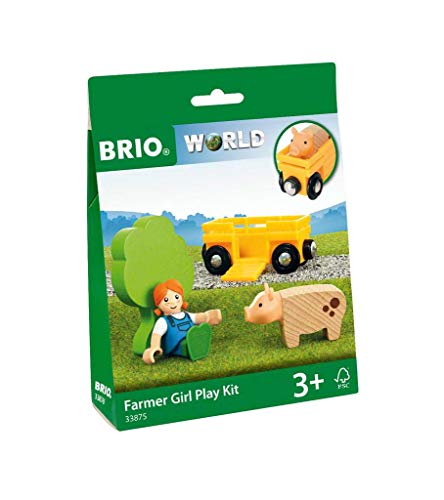 Preisvergleich Produktbild BRIO Bahn 33875 - Spielpäckchen Bäuerin mit Schwein
