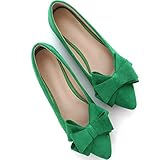 ballerinas ohne schleife Das Obermaterial besteht aus hochwertigem Wildledermaterial, mit einem spitzen Zehendesign, das elegant und großzügig ist.