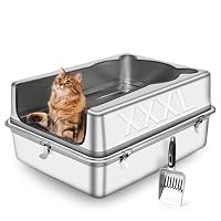Lettiera Gatto Acciaio Inox Bartuke - Vaschetta 60x40cm Con Paletta