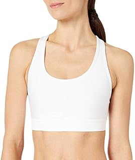 Hanes Sport Women's Compression Racerback Sports Bra,White,Medium