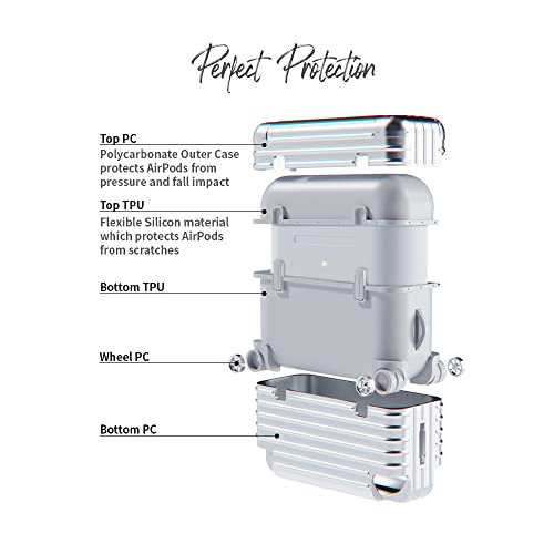 Miak Airpods Pro Case Cover 2019, Protective Case With Keychain For Apple Airpods Pro, Silver #TOP2