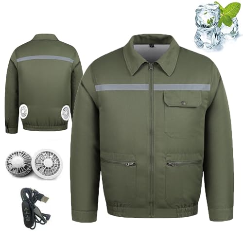 Kuchofuku Air-Conditioned Work Jacket, Air Conditioned Cooling Vest Jackets with 2 Fans - Men and Women for Working Outdoor