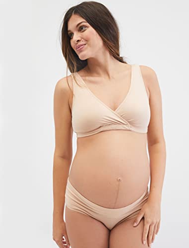 Motherhood Maternity Women's Wrap Front Nursing Sleep Bra, Nude,Medium - Image 3