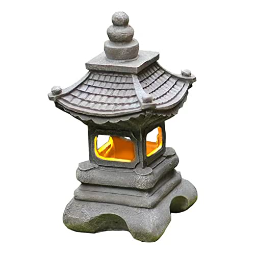 Lanternes solaires pagode en résine pour décorer vos cours et allées de jardin