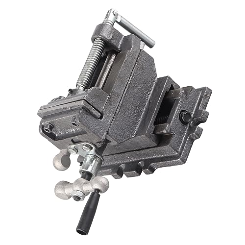 Akozon Tornillo de Banco Plano de 3 Pulgadas para Fresadora de Perforación, Tornillo de Banco de Mesa de Hierro Fundido con Base Reforzada, Mordazas de Metalurgia de Polvo para Mantenimiento Mecánico