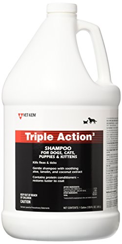 VET-KEM Triple Action Pet Shampoo, 1-Gallon