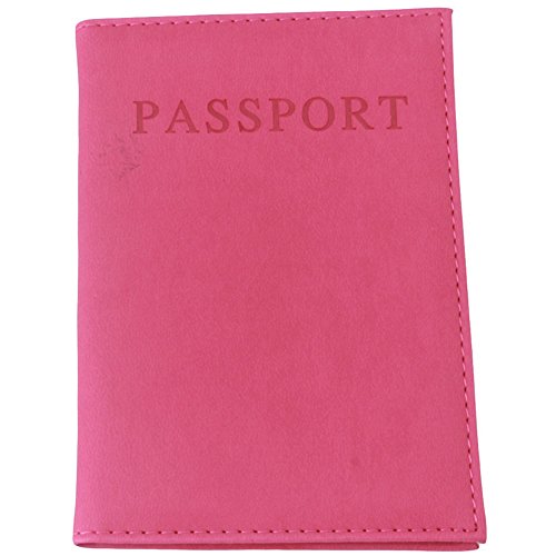 Portatarjetas de Pasaporte para Mujeres u Hombres. Cartera de Viaje de Cuero de la PU (Rosado)