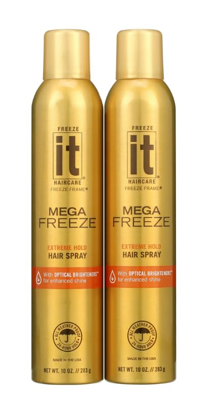 F'reeze IT Mega Freeze Hair Spray, Extreme Hold,10 oz, (2 Count)