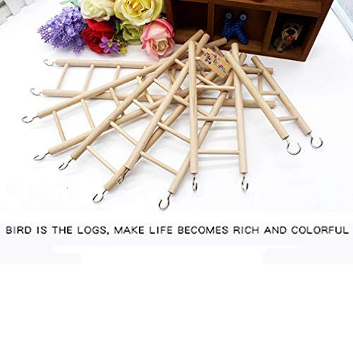 Western Era 6 Stairs Fun Natural Wooden Ladder Toy for Training, with Hooks, Designed for Birds, Parrot, Budgies and Other Small, Medium, Large Bird (30cm) 1