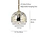 CKTONGREN Copper Shade Crystal Chandelier E14 7-Head Dining Room Pendant Light Dual Size Stainless Steel Lamp Body Living Room Hanging Lamp Bedroom Study Lighting Fixtures