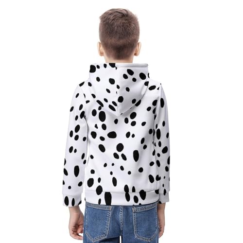 Dalmatian Dog Print Hoodie Teenager Sweatshirt Pullover Hoodies Casual Kids Hooded Sports Shirt Tops 7-18 Years3