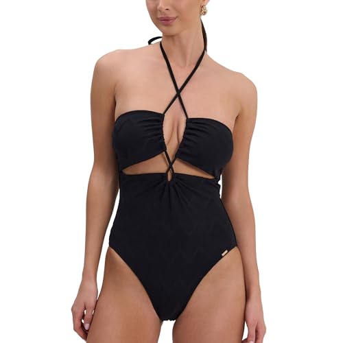 Eluwe Swimsuits for Women 2025 Tummy Control, One Piece Bathing Suit for Women, Long Torso, Black & Red, Full Coverage