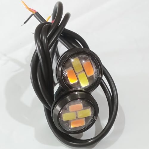 Image of LED-23MM LED Eagle Eye Day Time Running Pilot Lamp (5W) (WHITE IN YELLOW WITH OUT FLASH)