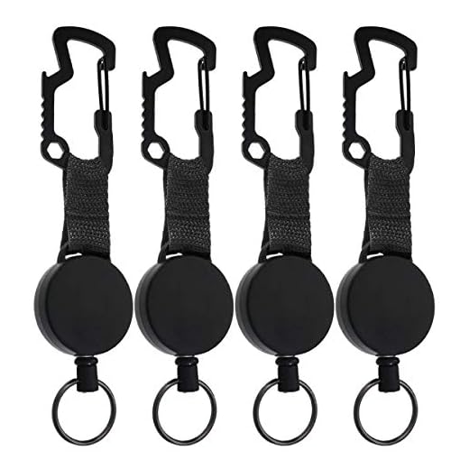 Haploon 4 Pieces Retractable Keychain Bottle Opener Nylon Rope High Elastic Tension Key Chain for Badge Reels, Name Card ID Badge Holder