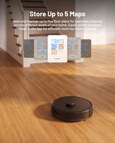 Azomabox Robot Vacuum and Mop, 8000Pa Robot Vacuum with Self Empty Station, LiDAR Navigation, Multi-Level Mapping, App & Alexa Control, Robotic Vacuum Cleaner for Pet Hair (Black) - image 8