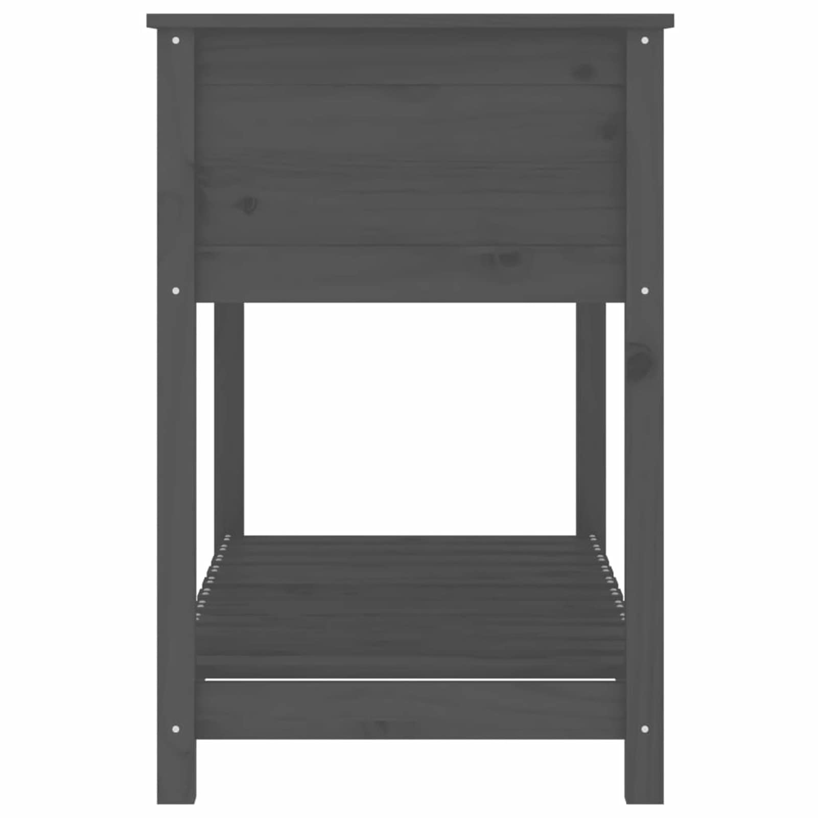 Homgoday Sadzarka z kratką do ogrodu, skrzynka na kwiaty z półką szara 111,5 x 54 x 81 cm z litego drewna sosnowego, sadzarka grillowana do ogrodu, donica na zewnątrz, donica balkonowa