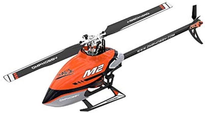 OMPHOBBY M2 V2 RC Helicopter for Adults Dual Brushless Motors Direct-Drive 6CH RC Helicopters Adjustable Flight Controller, All Metal Servo Housing 3D Remote Control Plane Gifts BNF (Charm Orange)
