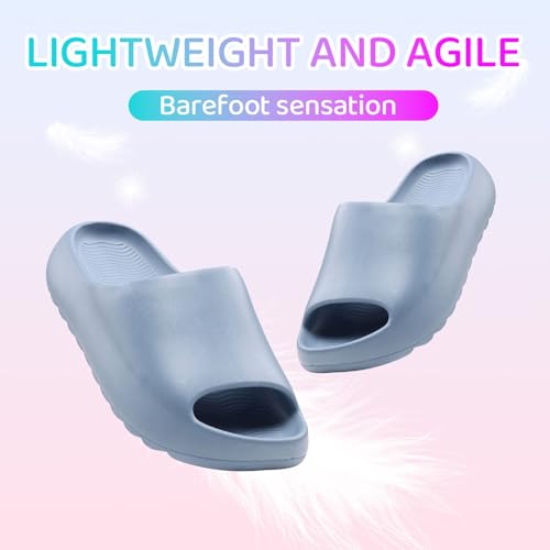 Image of Cloud Slides for Kids,Boys Girls Shower Slippers Bathroom Pool Sandals,Toddler Home House Open Toe Comfy Thick Sole Slippers,Summer Non-Slip Beach Shoes