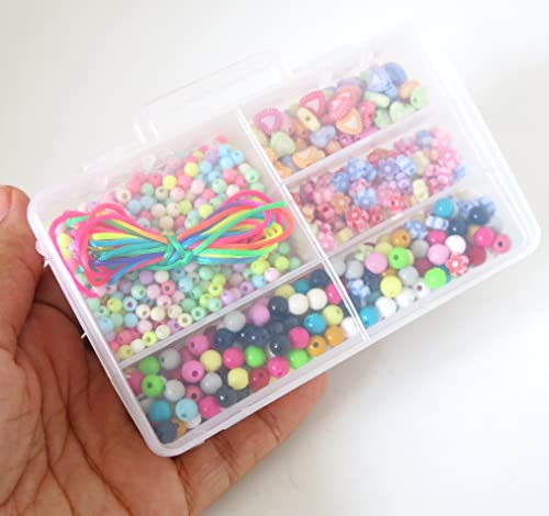 Kit Pequeno de Miçangas Infantil Coloridas Para Montar Pulseiras e Colares Presente Criança Menina N