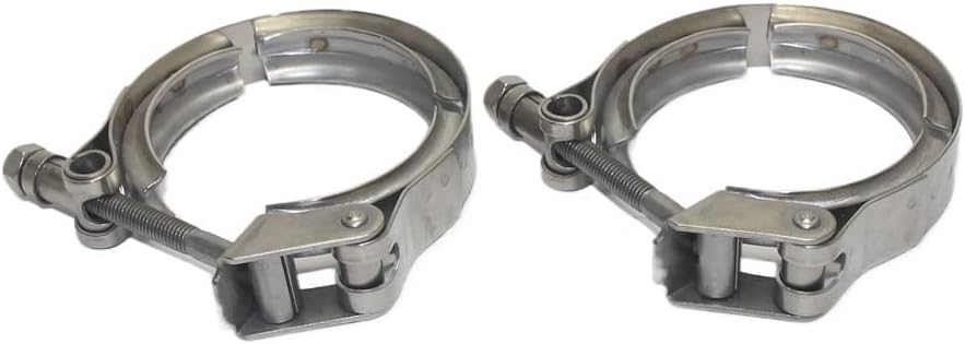 Stainless Steel Hose Clamps V Band Clamp Kit Stainless Steel Quick Release For Exhaust Downpipe 1.5-5 inch(3.5 inch)