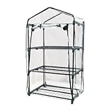 温室 ビニールハウス 保温 温室棚 栽培 花 野菜 植物 防風 防雨 防寒 小型 ビニール温室 3段 1台 簡単 簡易 組立 家庭用 ベランダ 国華園