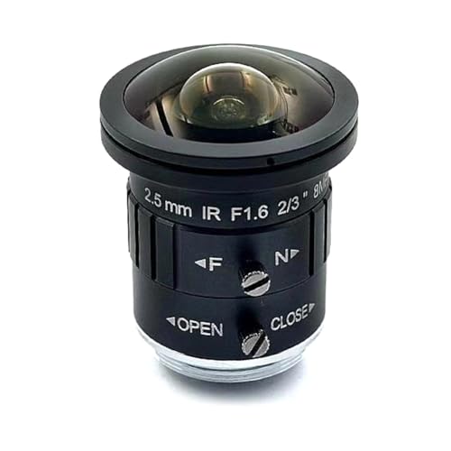 Lente CCTV 4K de 2.5mm con iris automático y 8 MP para cámaras de seguridad de 2/3 pulgadas