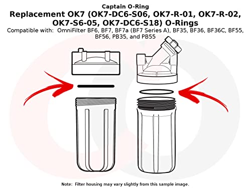 Captain O-Ring - OK7 Replacement O-Ring Kit for OmniFilter BF6, BF7, BF7a, BF35, BF36, BF36C, BF55, BF56, PB35, PB55 (2 Sets - 4 Total Orings, 2 Sizes) - Thumbnail 5