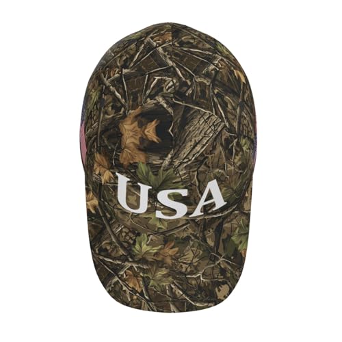 Image of USA Flag Baseball Cap American Patriotic Trucker Hat Father Dad Mother Mom Adjustable Sportswear Hat for Men Women Adults