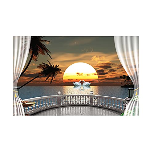 Pintura abstracta de paisaje marino cuadros decorativos modernos para salón lienzo nórdico