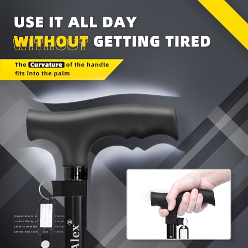image for BigAlex Folding Cane,Adjustable Collapsible Cane,Foldable Walking Cane