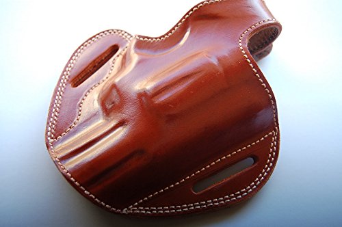 Cal38 Letaher Handcrafted OWB Belt Holster for Smith Wesson Model 69 Combat 44 Magnum 2.50 inch (R.H) Tan