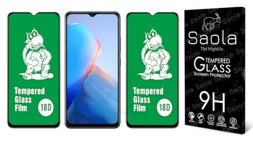 Image of Saola 18D Tempered Glass With Inbuilt AirBag Borders For Infinix Smart 7 Plus (Pack Of 2) with Free Installation Kit. Full screen Coverage - 6.62 inch
