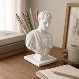 LuckyVin 1PC 3D PRINTED Julius Caesar, Desk Pen Holder, Plant Based PLA Plastic, Creative Furniture Decoration Birthday Gift, Office School Supplies,White