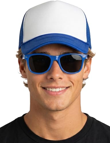 Image of Funky Junque Foam Trucker Hat, Trucker Hats for Women & Men - Blank Adjustable Snapback Mesh Back Baseball Cap