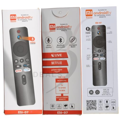 Image of Universal Bluetooth Smart Remote for Mi Android Box & Smart TVs - Compatible with Mi TV 4K 32 /43 inch, 4K PRO, Netflix & Prime Video Buttons (Mi Uni Voice)