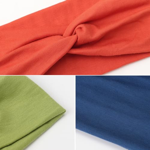 Image of DRESHOW 8 Pack Headbands for Women Yoga Knotted Headbands Elastic Criss Cross Hair Accessories Sports Head Wrap Non Slip