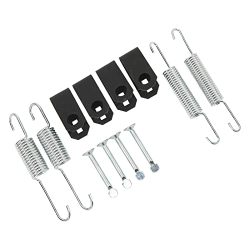 1018163 01 Brake Shoe Spring Kit, Metal Material, Fits on Driver Passenger Side Brake Assembly Accessories, 4Pcs Brake Shoe Clamp Spring, 4Pcs Brake Shoe Hold Down Pin, 2Pcs