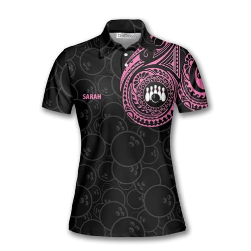 DnDeez Custom Bowling Shirts for Women, Women's Bowling Shirts, Women's Bowling Jerseys, C, Small, Tribal 2