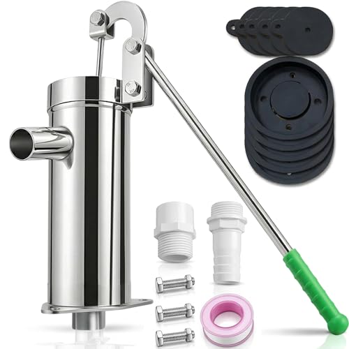 Locci Manual Well Pump,Stainless Steel deep hand water suction,pitcher pump for well water suction Groundwater for Home Garden Yard (thickening)