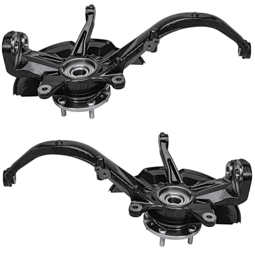 Image of Detroit Axle - Front 4pc Steering Knuckles Kit for 2010-2012 Ford Fusion Lincoln MKZ, 2010-2011 Mercury Milan, 2 Steering Knuckles & Wheel Bearing Hubs 2 Struts w /Coil Spring Replacement Suspension